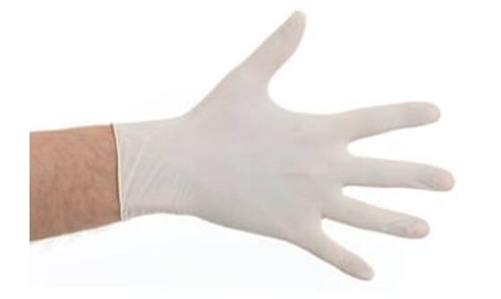 Handschoen latex wit M 100st