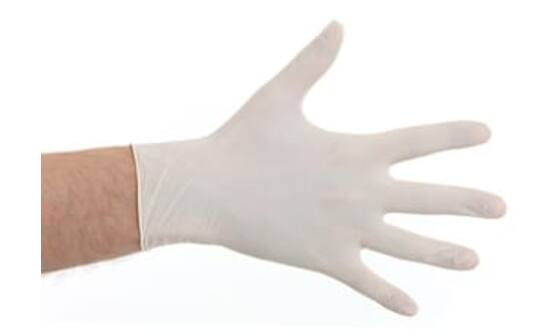 Handschoen latex wit L 100st