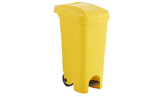 Afvalcontainer 85L gele deksel